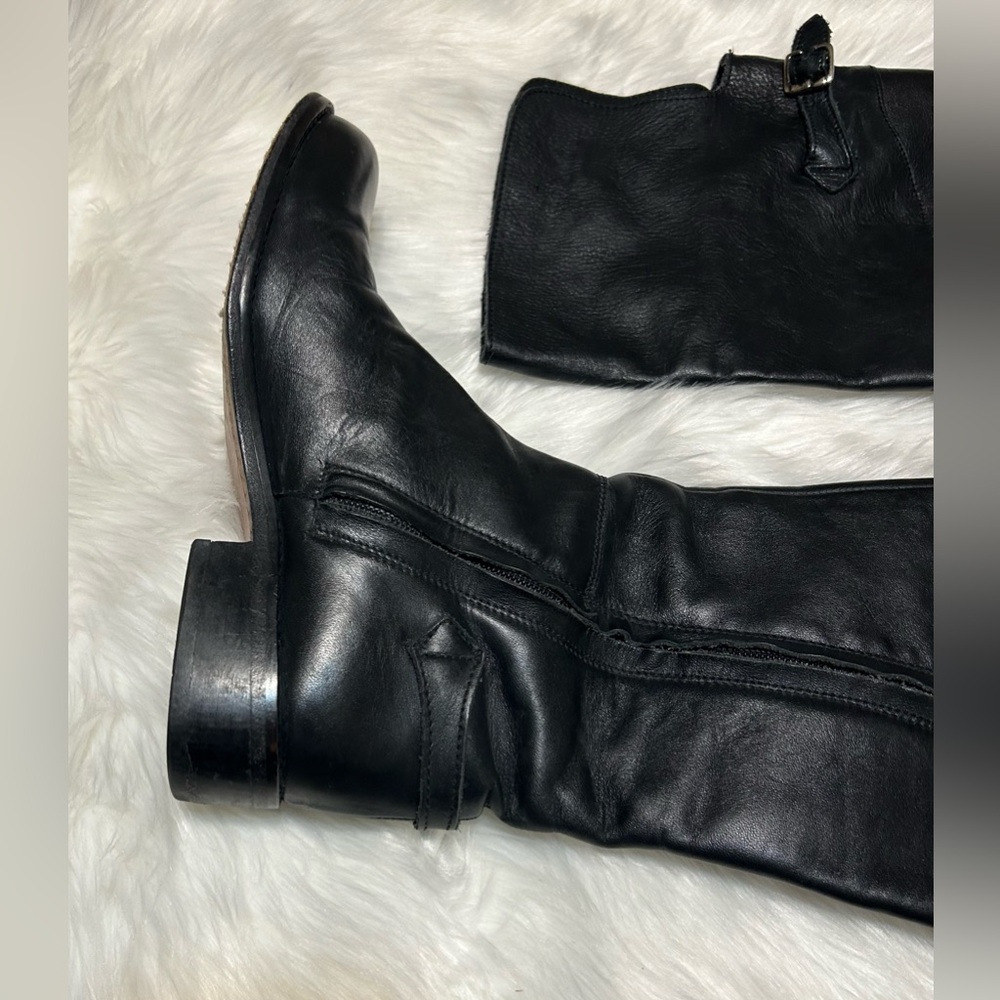 Steve Madden Black Leather Over-the-Knee Boots - Picture 5 of 9